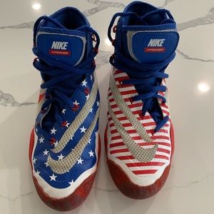 Nike Hypersweep Wrestling Shoes Red/White/Blue 8.5